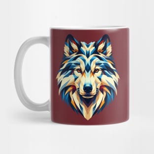 Abstract Geometric Wolf - Color Design Mug